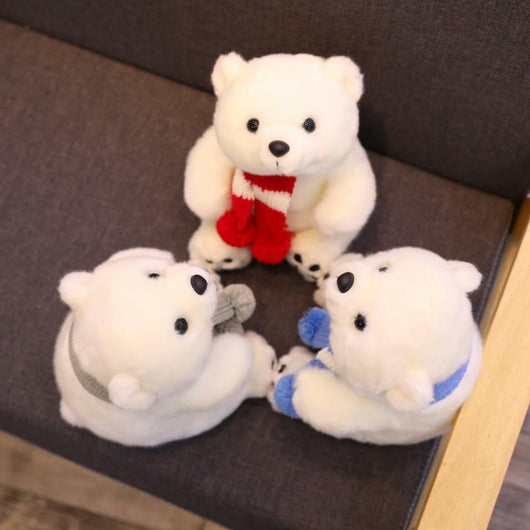 Peluche Adorable Oso Polar con Bufanda - Muñeco Ragdoll para Niños - Image 3