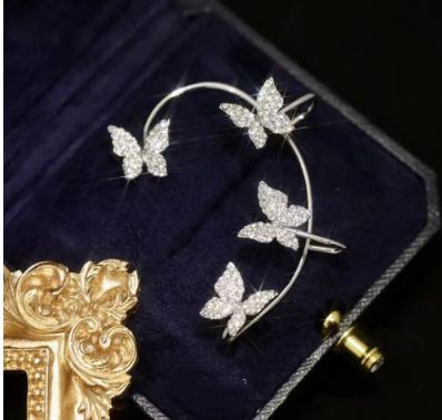 Arete de Mariposa Tipo Ear Cuff y Gancho - Joyería de Moda - Image 8