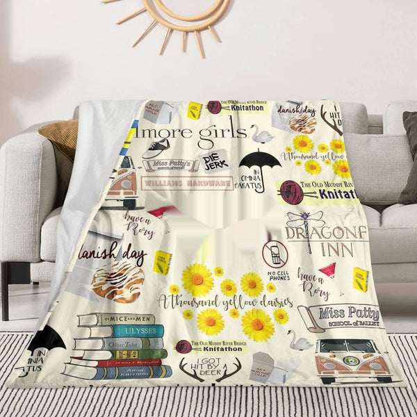 Manta Franela Estampada con Diseños de Alimentos para Sofá y Cama