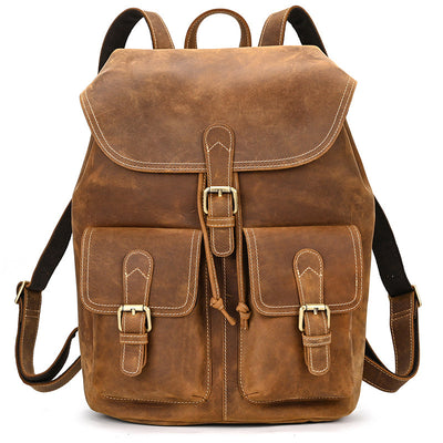 Mochila de Viaje en Cuero Premium con Compartimento Abatible - Image 4