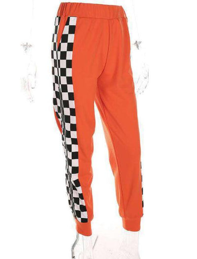 Pantalón de Chándal para Mujer con Diseño Cuadros Laterales y Cierre - Image 6