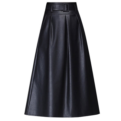 Falda de Cuero PU Cintura Alta Estilo Western - Efecto Adelgazante - Image 3