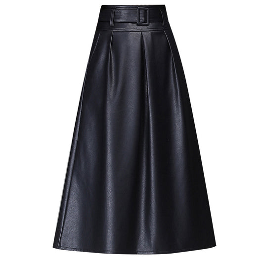 Falda de Cuero PU Cintura Alta Estilo Western - Efecto Adelgazante - Image 3
