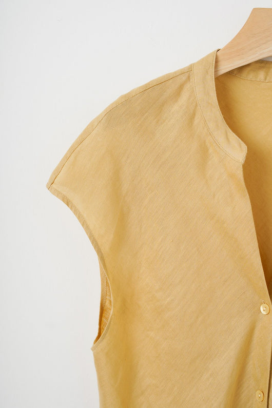 Blusa Lino Puro Cuello V Sin Mangas - Estilo Old Money Minimalista - Image 22