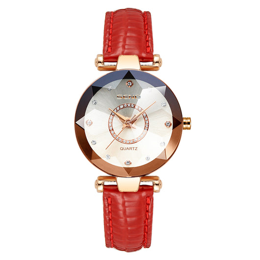Reloj Impermeable para Mujer con Correa de Acero Inoxidable y Cristal Poligonal - Image 9