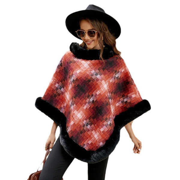 Poncho Térmico Escocés para Mujer - Abrigo Capa de Punto