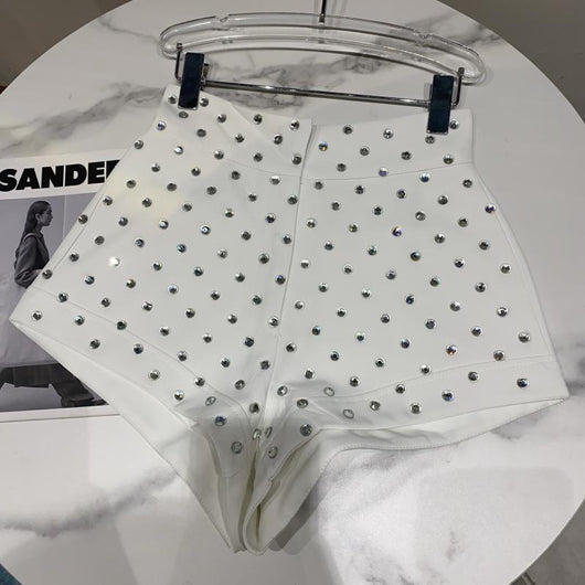 Shorts Femeninos con Cristales de Diamante y Grano Grande - Image 8