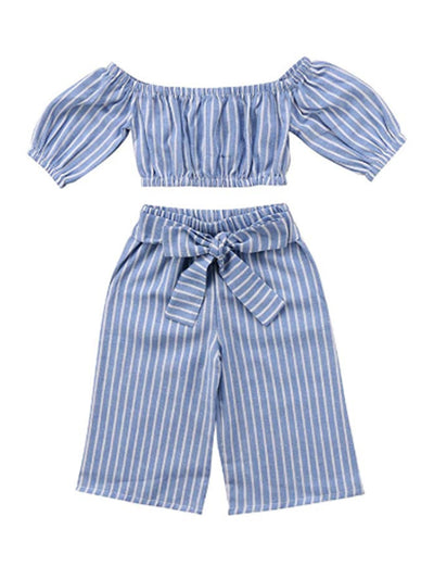 Conjunto Infantil de Rayas con Top Tubo y Manga Corta - Image 12