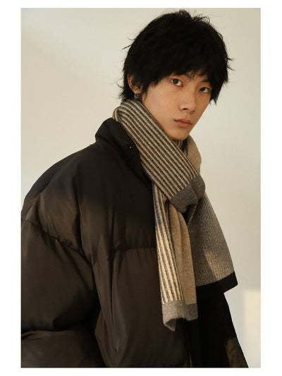 Bufanda Reversible a Rayas con Bloques de Color - Calidez y Grosor Premium - Image 14