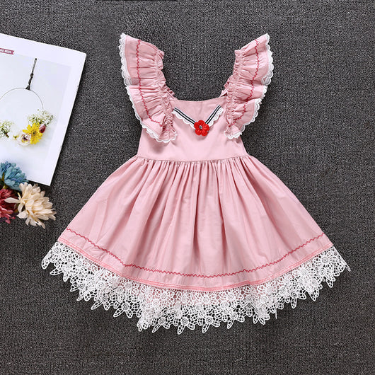 Vestido Infantil Corto de Encaje Ajustado y Elegante - Image 10