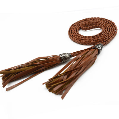 Cinturón Tejido para Mujer con Cadena de Borlas Decorativa - Image 3
