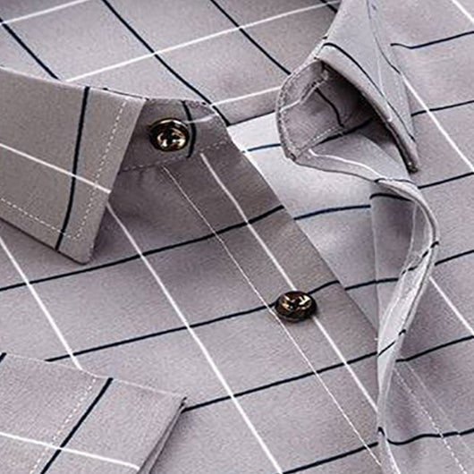 Camisa Casual Slim Fit a Rayas de Manga Larga para Hombre - Image 8