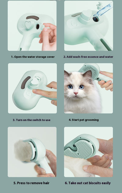 Peine Deslanador con Spray de Agua para Mascotas - Cepillo Desmañador para Perros y Gatos - Image 26