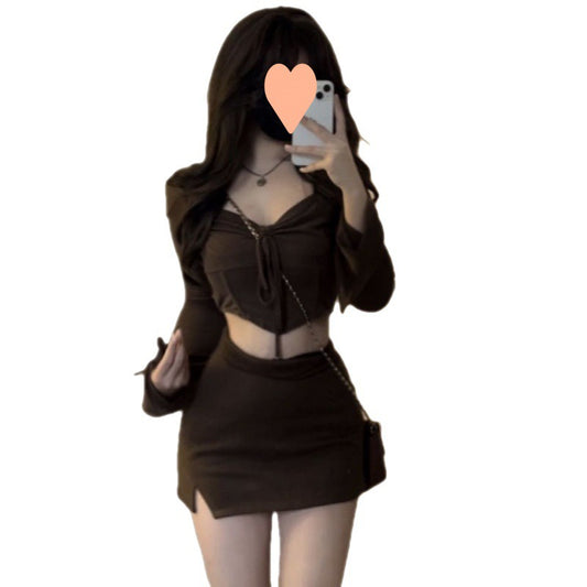 Conjunto Irregular de Falda y Blusa de Manga Larga Estilo Moderno - Image 2