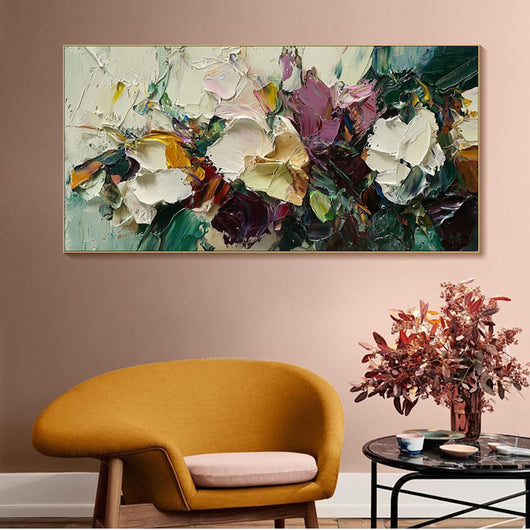 Cuadro de Flores al Óleo Pintado a Mano - Lienzo Artístico Decorativo para el Hogar - Image 8