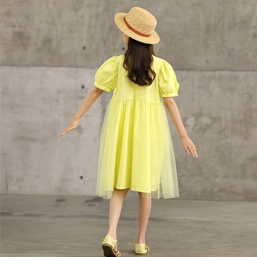 Vestido Niña Verano Algodón Falda Larga Bajo la Rodilla - Image 4