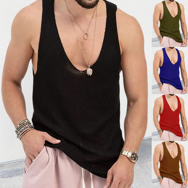 Chaleco Deportivo de Algodón para Hombre - Estilo Musculoso Europeo y Americano