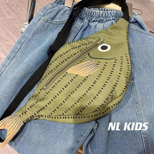 Bolsa Bandolera Infantil Estilo Pez Verde - Diseño Padre e Hijo - Image 5