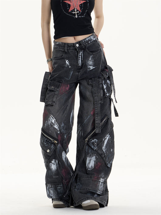Pantalones Vaqueros de Trabajo Mujer Cintura Alta Bolsillos Múltiples - Image 11