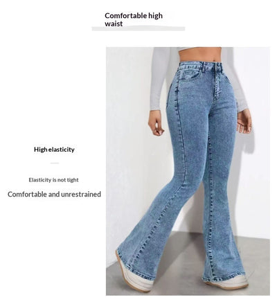 Pantalones Slim Fit Cintura Alta con Estampado Denim y Tela Elástica - Image 9