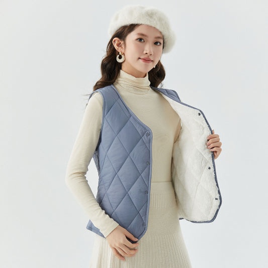 Chaleco Corto de Terciopelo para Otoño e Invierno Mujer