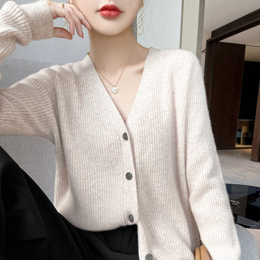 Cardigan Tejido Grueso Cuello V para Mujer - Image 5