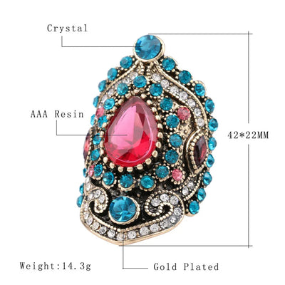 Anillo Vintage Diamante Azul Cristal - Image 8