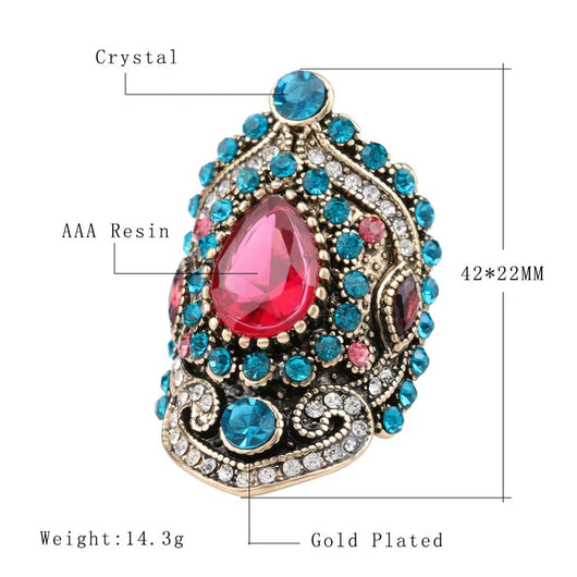 Anillo Vintage Diamante Azul Cristal - Image 8