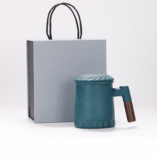 Taza Filtro de Cerámica para Té con Separador de Agua y Tapa - Image 11