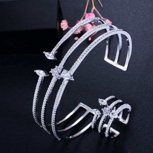 Pulsera de Circonia Cúbica con Tres Filas de Micro Incrustaciones - Image 10