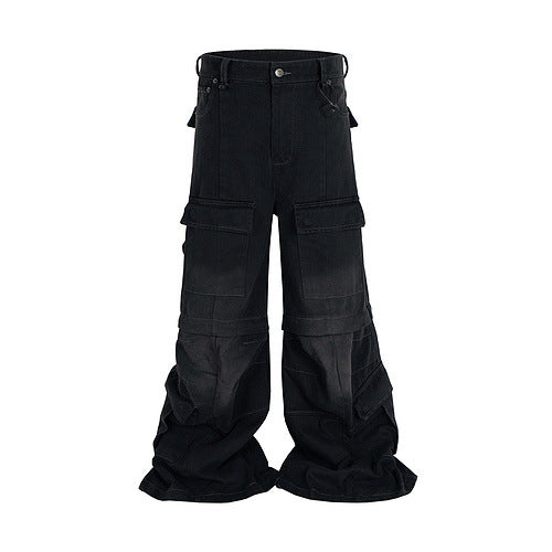 Overol Denim Vintage Desgastado con Bolsillos Múltiples y Doble Uso - Image 6
