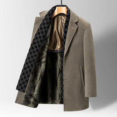 Abrigo Elegante para Hombre en Lana y Terciopelo Visón - Image 2