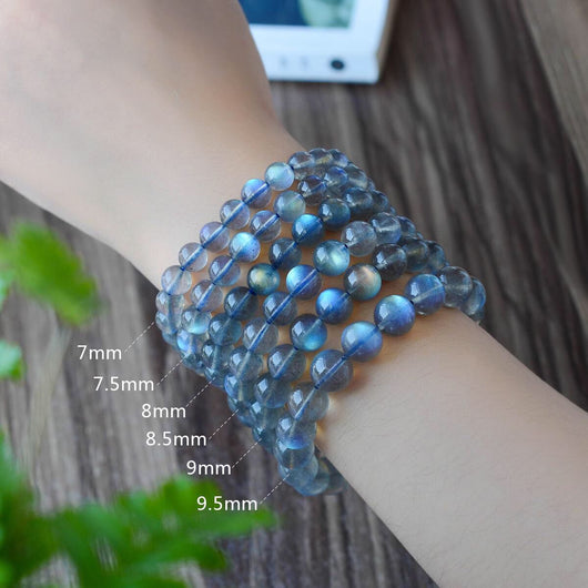 Pulsera de Piedra Lunar Azul - Cuentas Sueltas de Luz Moonstone - Image 6