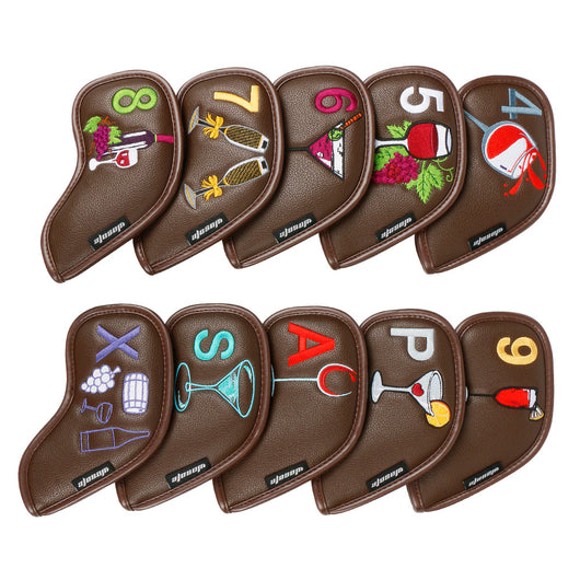 Funda Protectora Premium para Hierros de Golf con Diseño Patrón Vino - Image 21