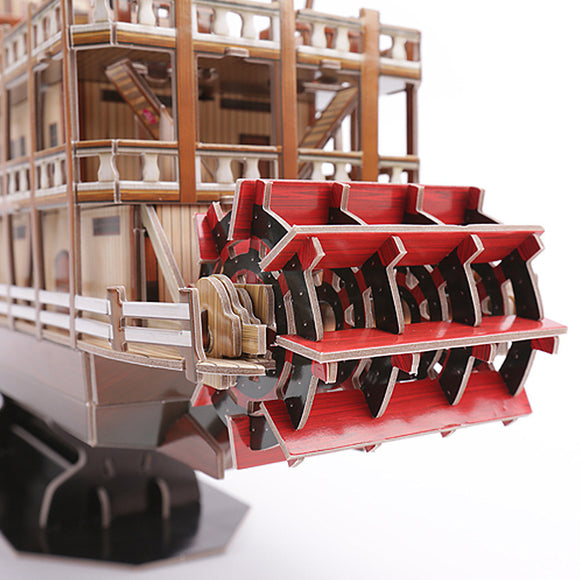 Modelo de Barco de Vapor del Río Mississippi - Puzzle 3D Estéreo