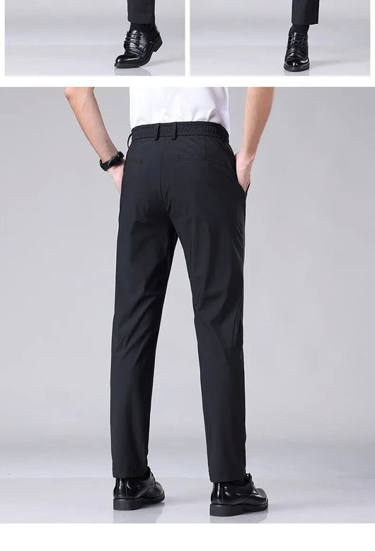Pantalones Casuales para Hombre Ajuste Elástico Negocios Tela Ligera - Image 17