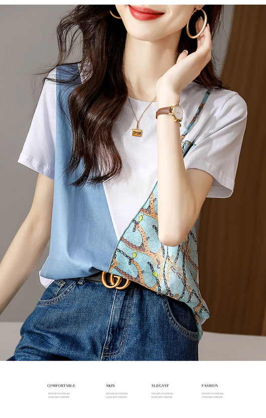 Camiseta Minimalista de Cuello Redondo con Costuras Elegantes - Image 8