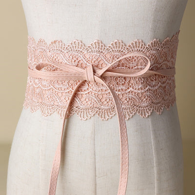 Cinturón de Encaje Ancho Negro para Mujer con Borlas - Decoración Elegante para Vestidos y Blusas - Image 3