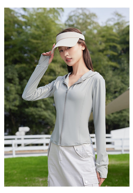 Chaqueta Yoga Ajustada UPF50 Protección Solar para Mujeres - Image 25