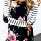 Blusa Tejida a Rayas con Contraste de Estampado