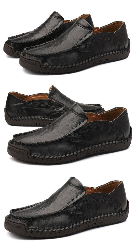 Mocasines Hombre Cuero Ligeros Antideslizantes Sin Cordones - Image 14