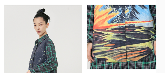 Camisa Diseñadora con Solapa Estampada para Mujer - Image 18