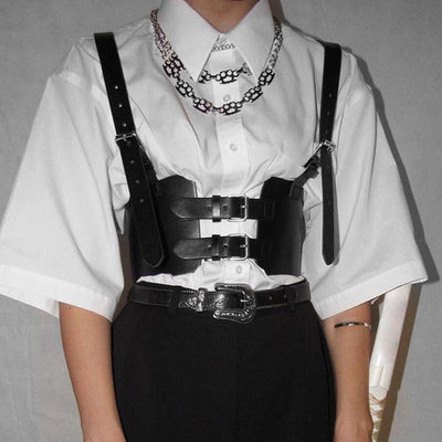 Camiseta de Cuero PU con Tirantes Ajustables y Soporte de Pecho - Image 6