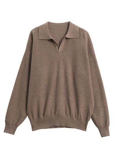 Suéter con Solapa Hombre Otoño Antibolitas Cuello V Manga Larga - Image 6