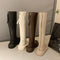 Botas Altas Blancas con Suela Gruesa Estilo Caballero