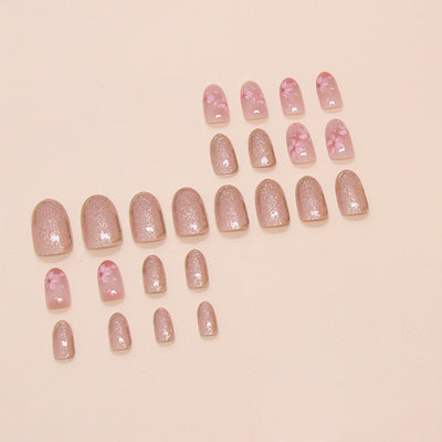 Esmalte de Uñas Ovaladas Cortas con Diseño Floral - Image 11