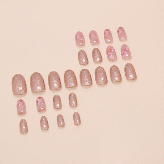 Esmalte de Uñas Ovaladas Cortas con Diseño Floral - Image 11