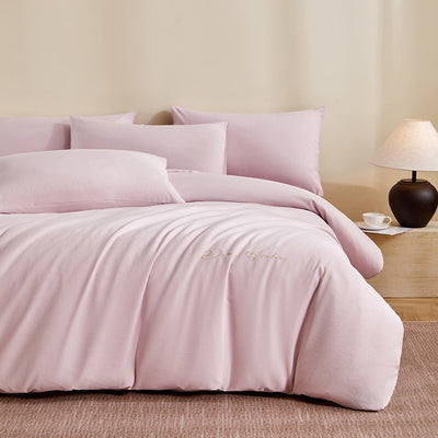 Juego de Cama de Algodón Grueso con Bordado Minimalista - 4 Piezas - Image 21