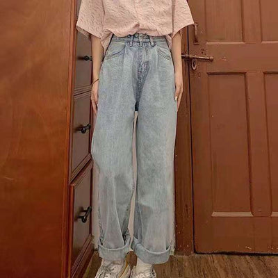 Pantalones Rectos Papá Anchos de Cintura Alta - Tendencia Suelta y Moderna - Image 11