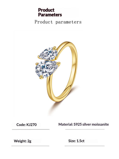 Anillo de Plata 925 con Moissanita Cuadrada y Diseño Exagerado - Image 7